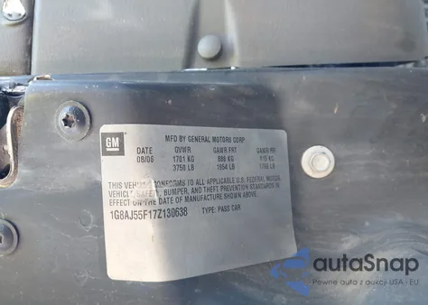 2007 Saturn Ion 2 from USA, damaged, VIN 1G8AJ55F17Z130638